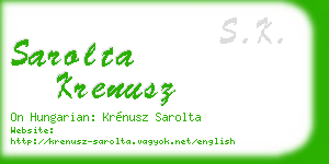 sarolta krenusz business card